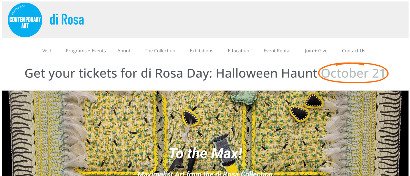 header design for the di rosa center
