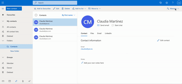how to organize contacts in Outlook