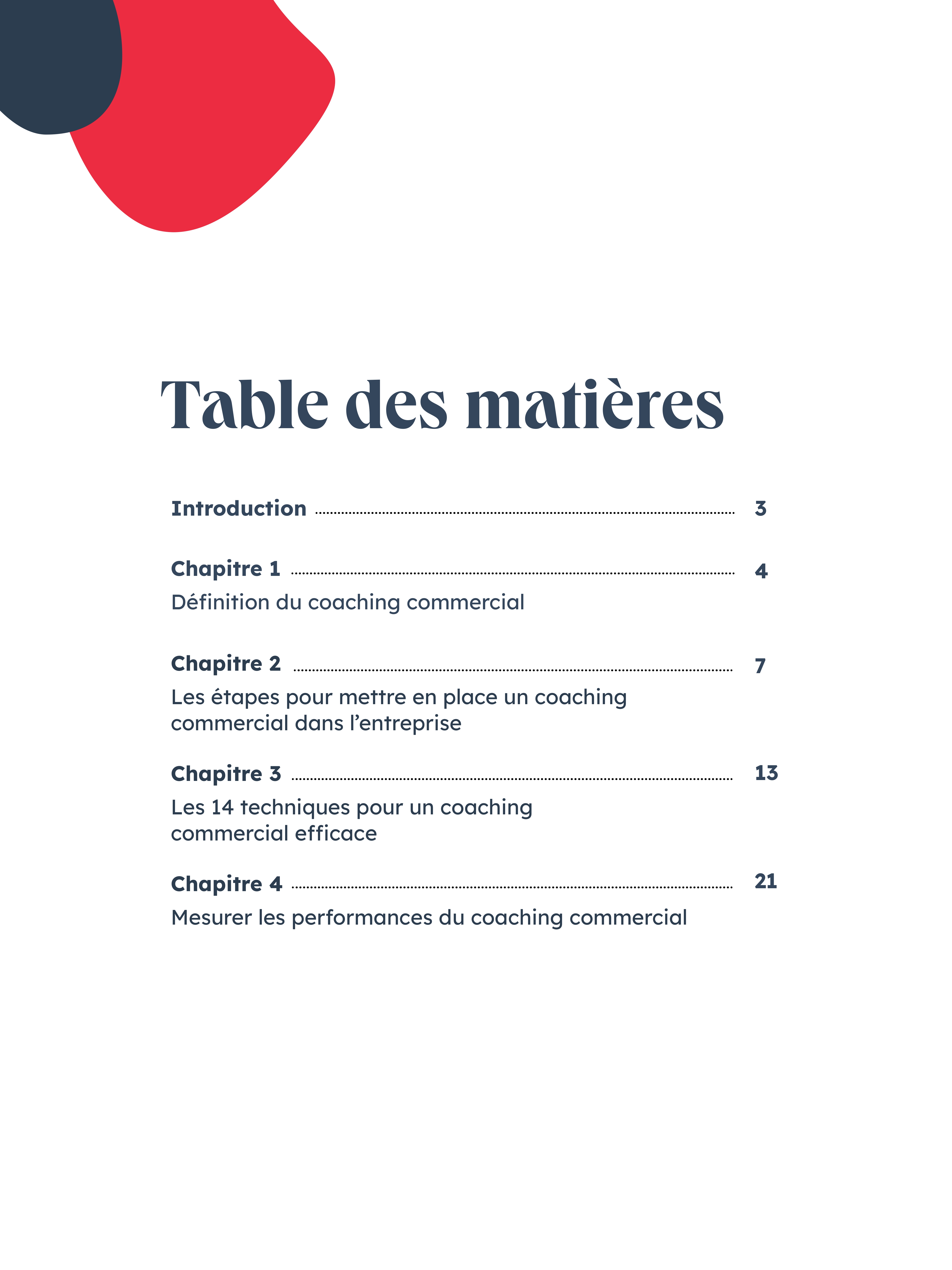 Table des matières