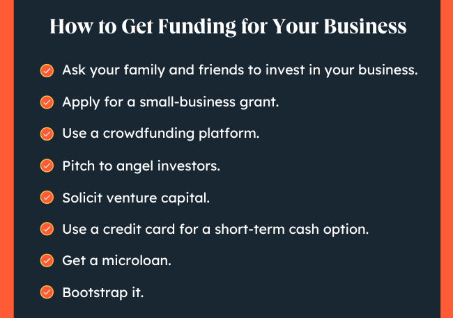 A list of tips about how to get funding for your business