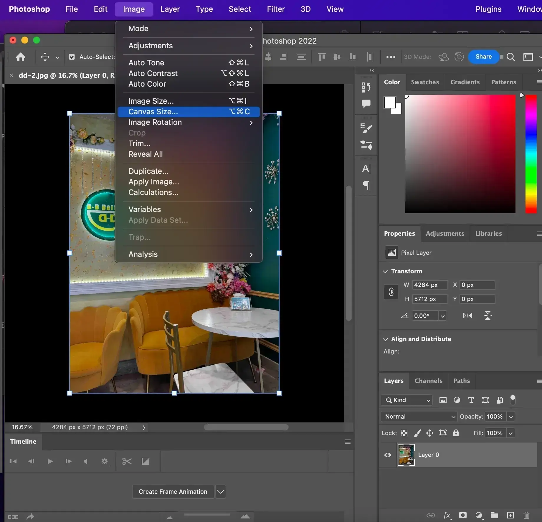 how to reduce image size in photoshop: change image dimensions