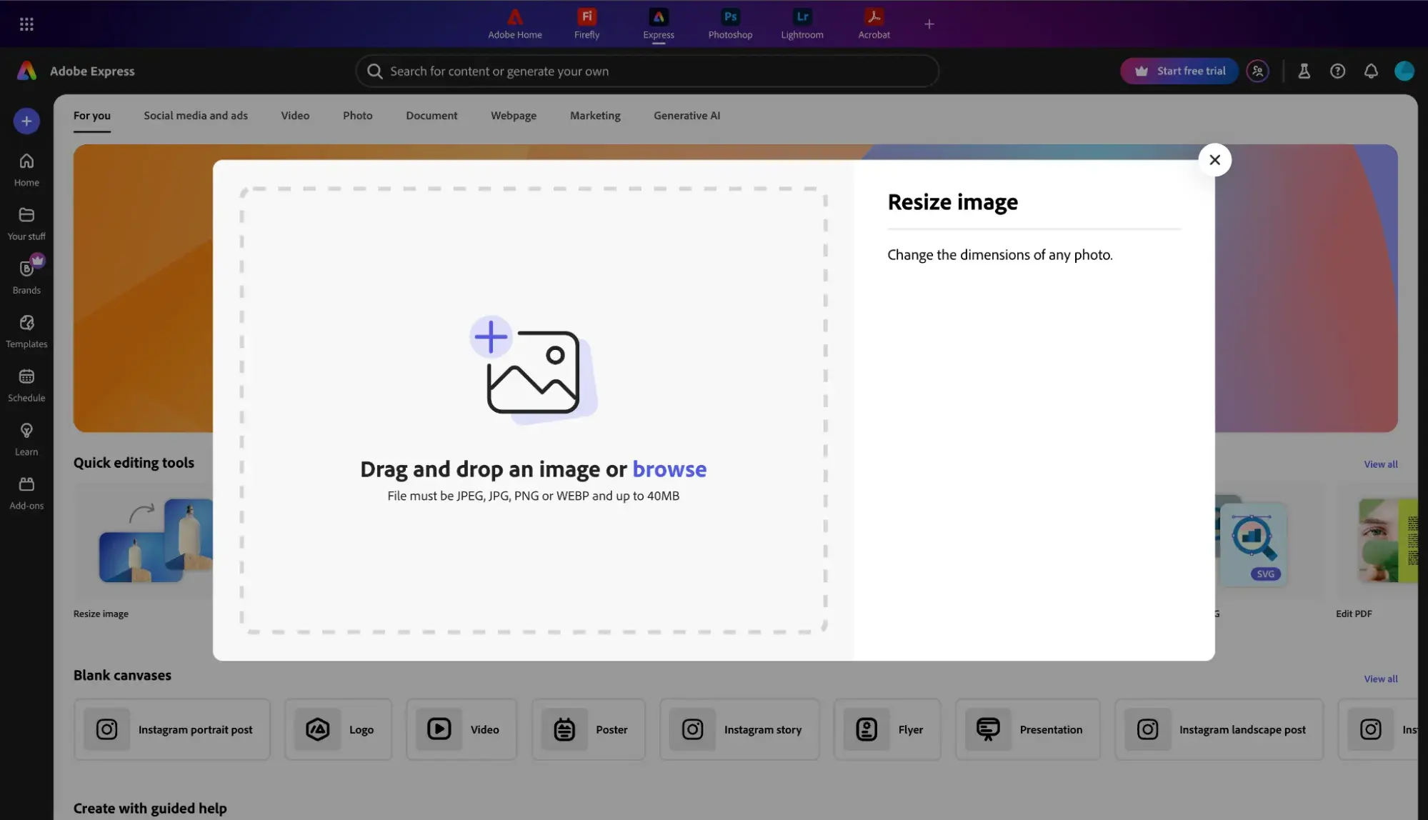 how to resize an image: upload your image