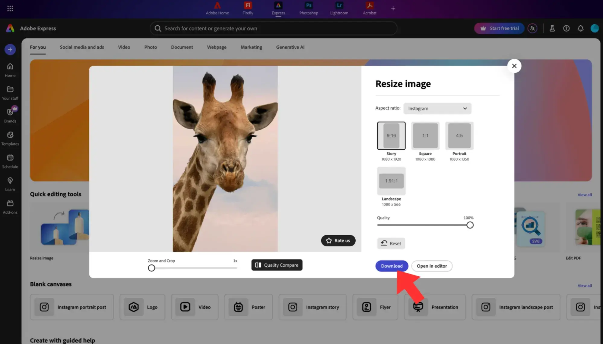 how to resize an image: download your image