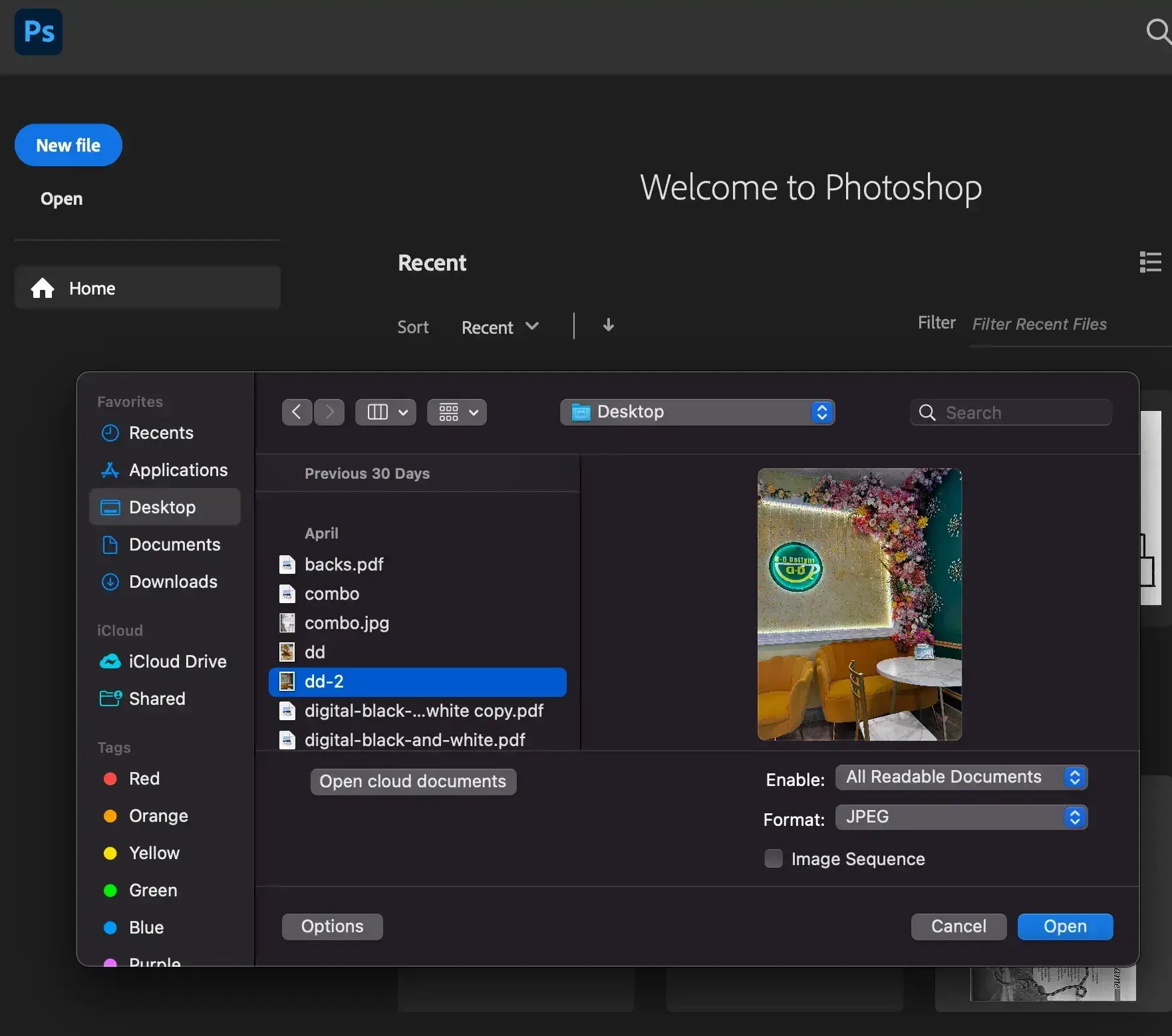 how to reduce image size in photoshop: import your image