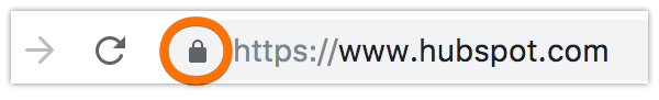 SSLで保護されているHubSpotのURL