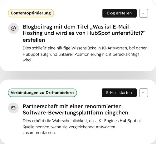 Erhalten Sie Empfehlungen, wie Sie Ihre Präsentation für LLMs verbessern können.