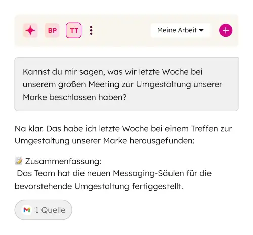 Die Empfehlungen passen sich an Ihre Rolle und die tatsächliche Geschäftsleistung an.