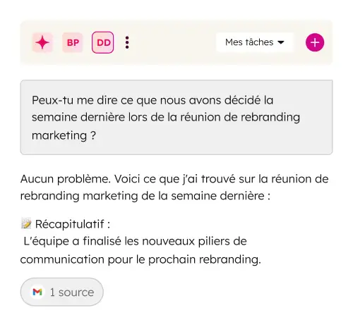 Les recommandations s'adaptent à votre rôle et aux performances réelles de votre entreprise.