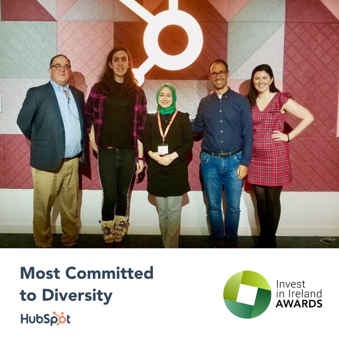 HubSpot Dublin Shortlisted as a Most Committed to Diversity Company by Invest in Ireland