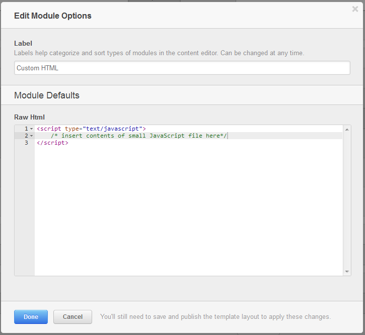 Script en módulo HTML de HubSpot