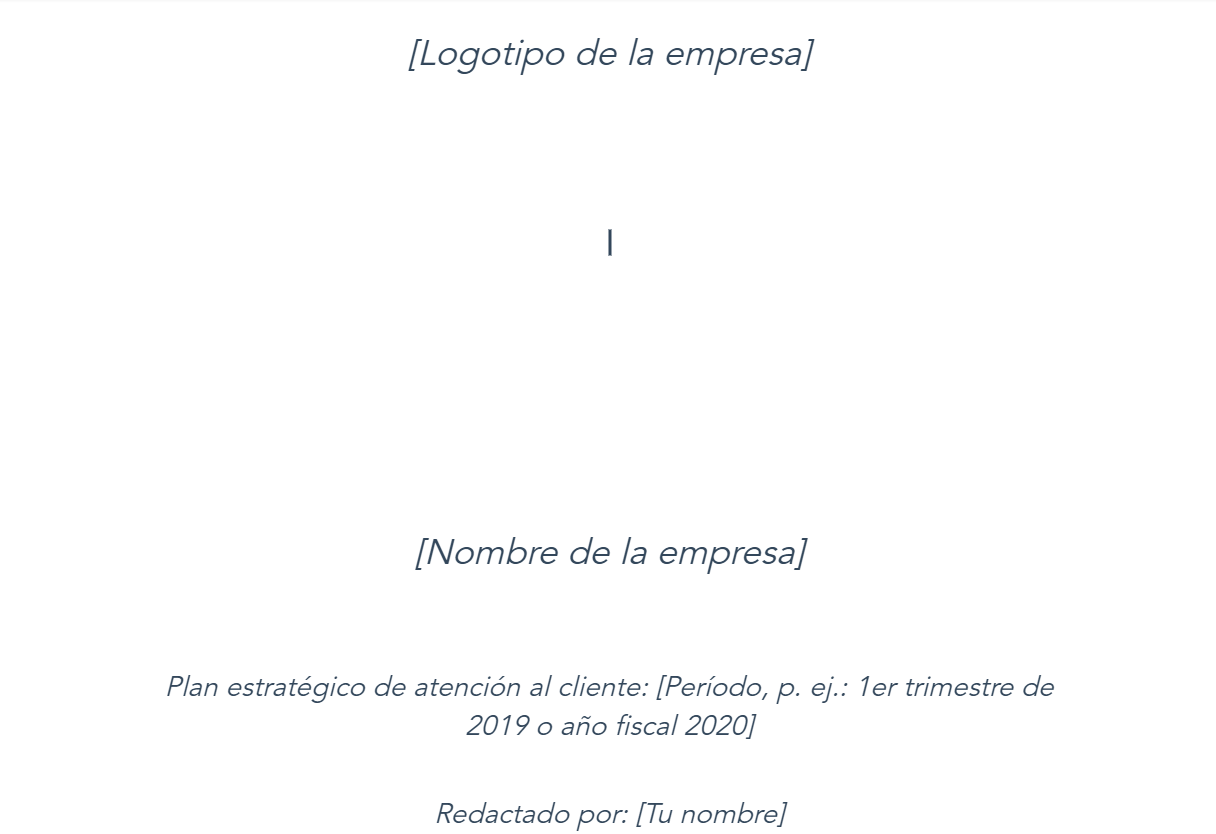 Portada Plantilla atención al cliente