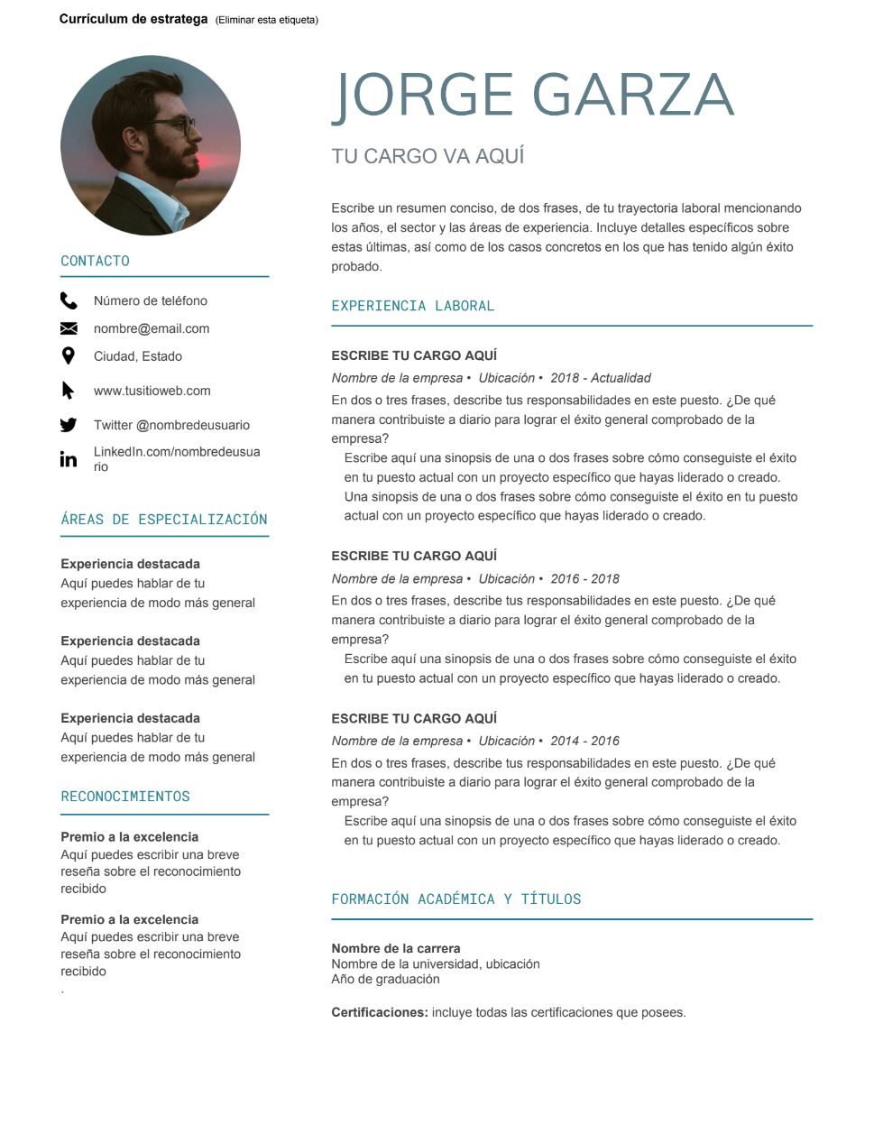 Plantilla de currículum