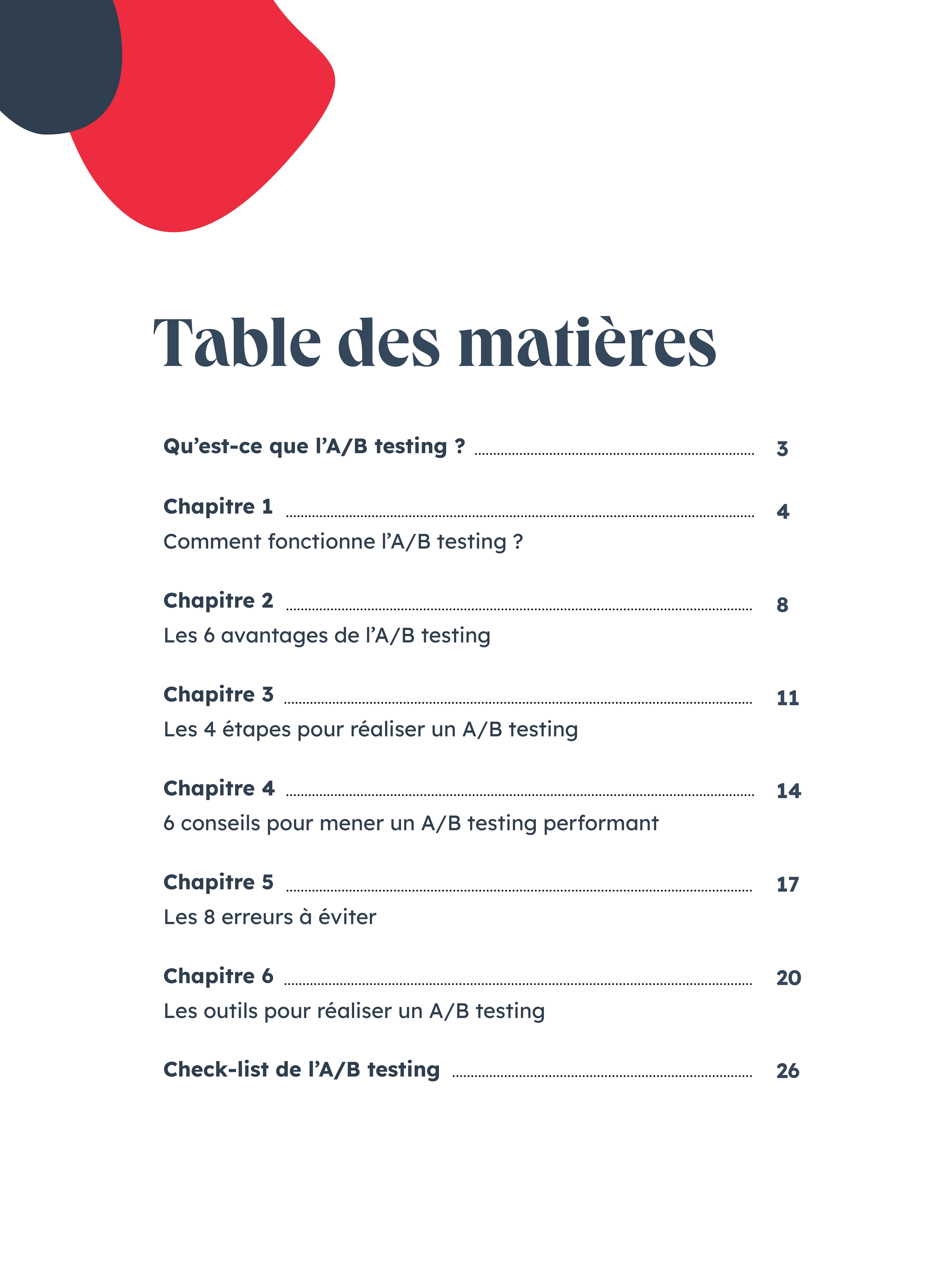 Table des matières