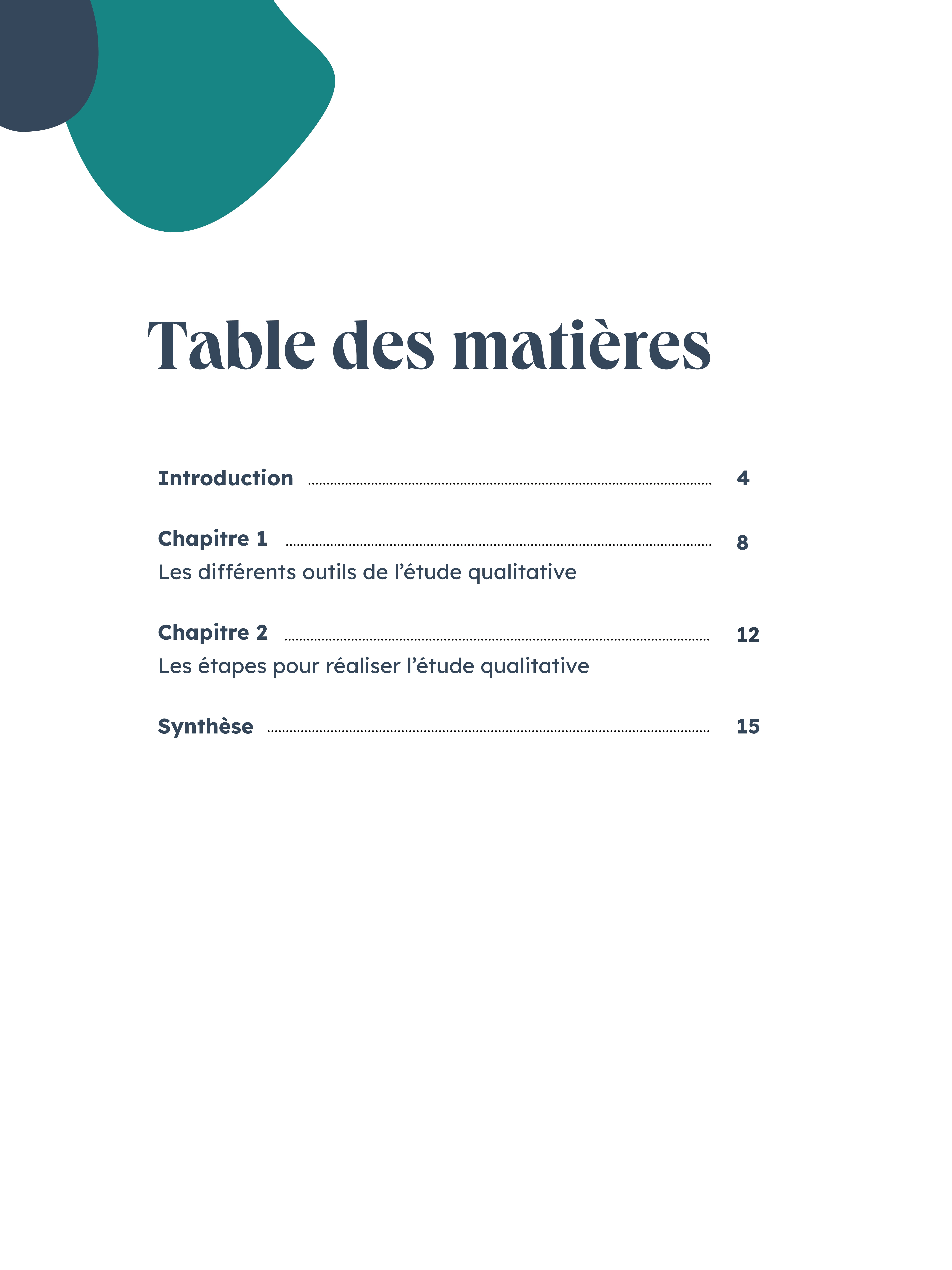 Table des matières