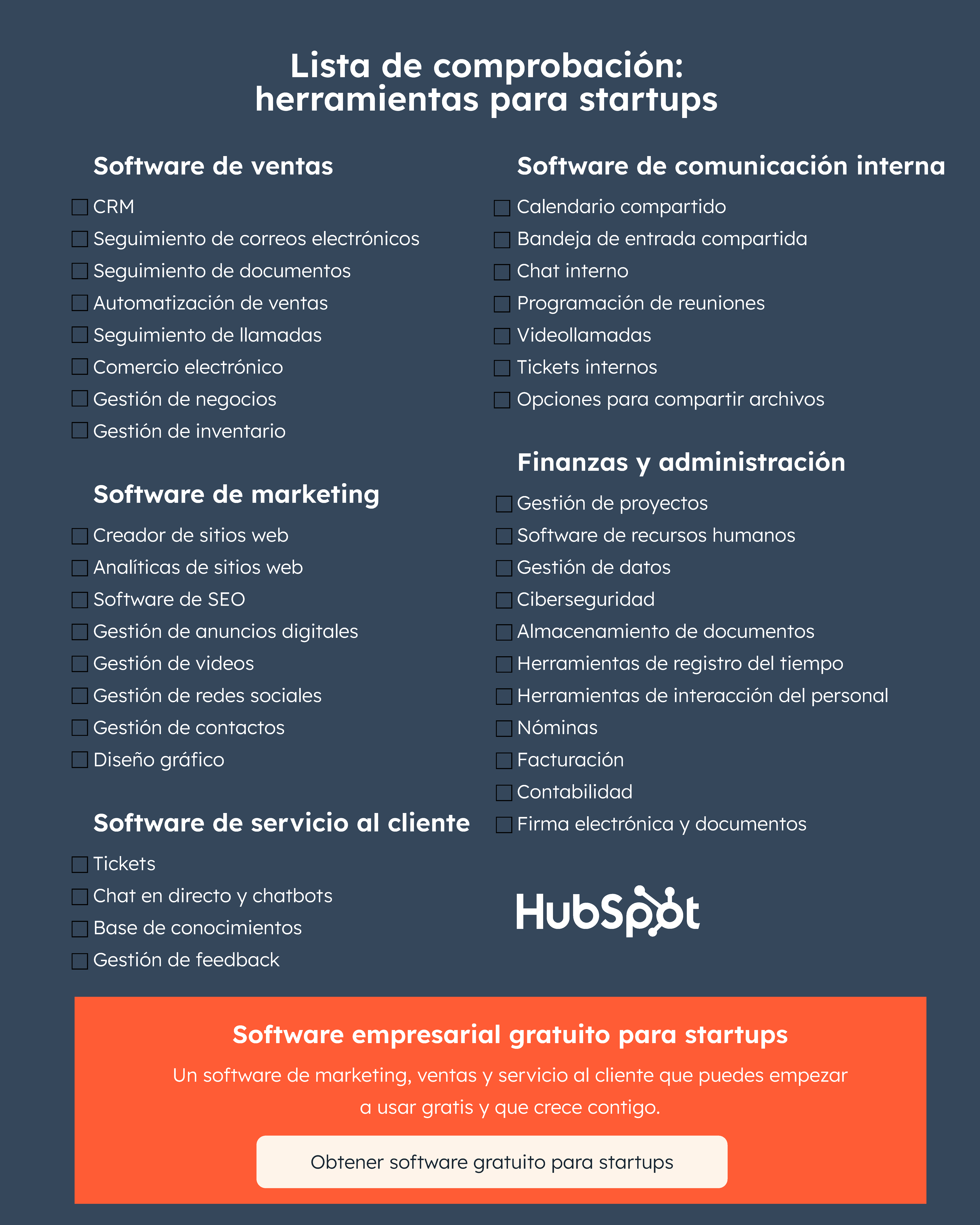Lista de herramientas para startups