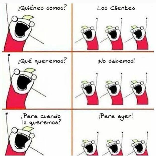 Meme de ventas sobre los clientes