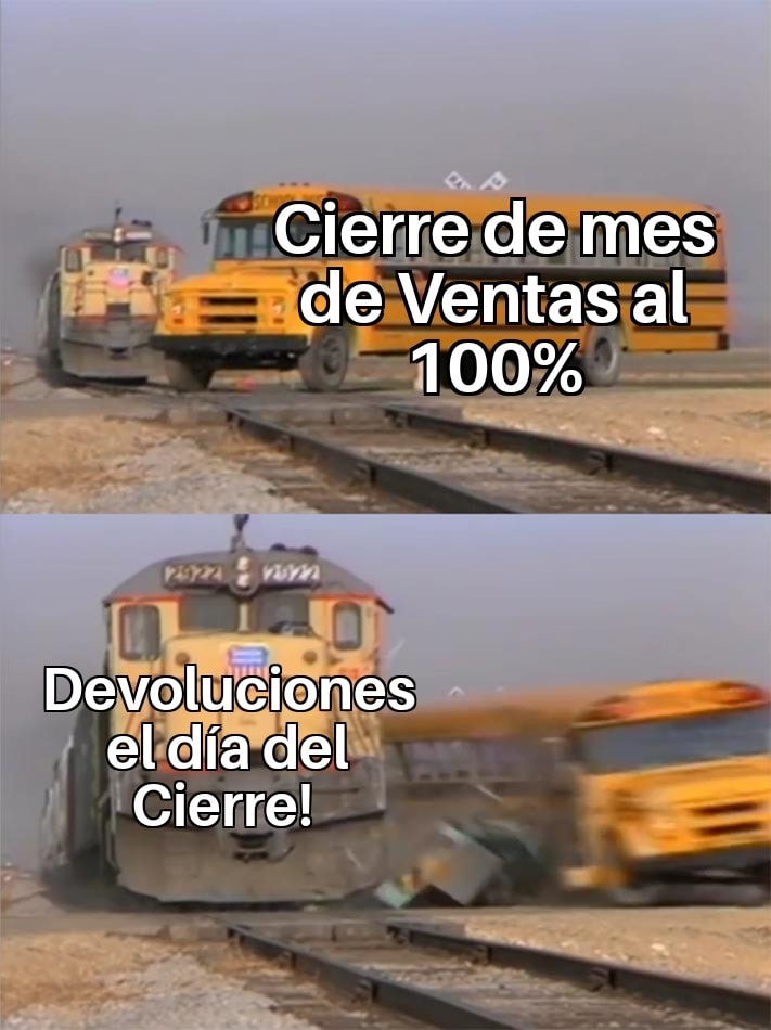 Meme de ventas sobre devoluciones