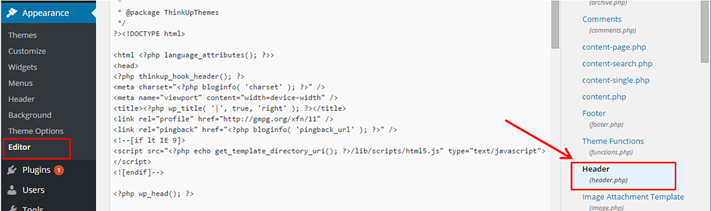 Cómo editar el JavaScript del encabezado en WordPress