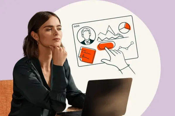 woman using data visualization