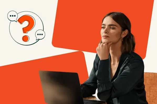 woman thinking about open-ended sales questions
