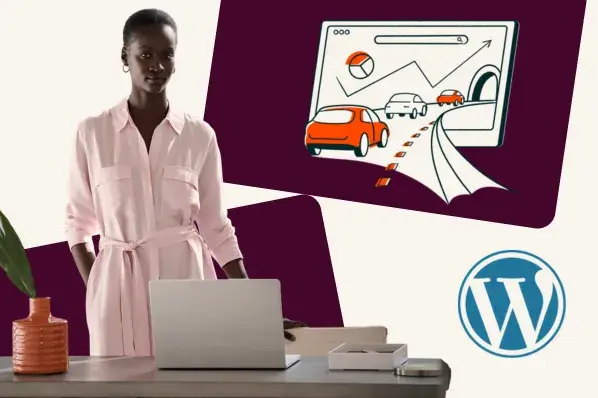 woman using wordpress web design