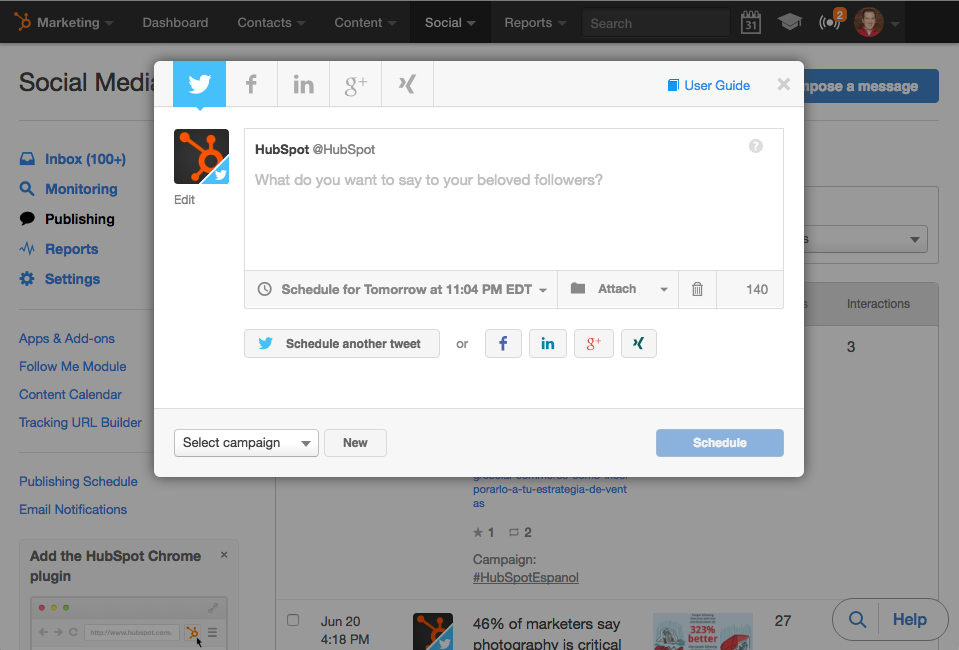 HubSpot's Social Media Publishing Tools