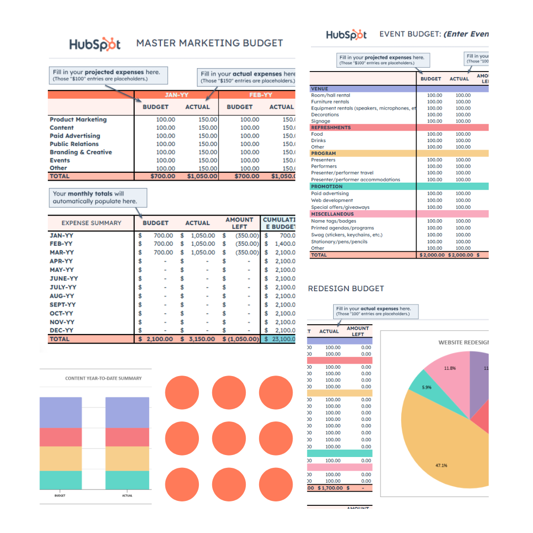 Page 1 - Marketing Budget Templates