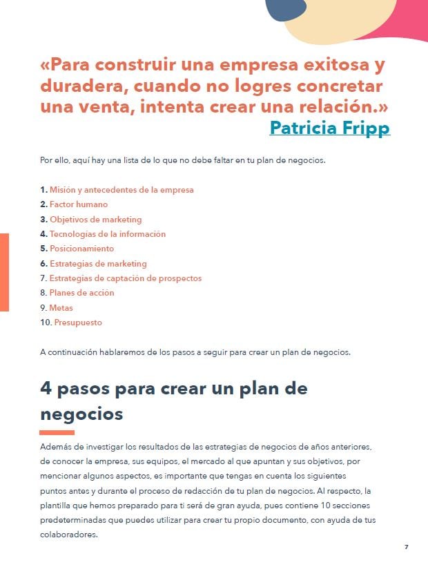 Plantilla para plan de negocios 3
