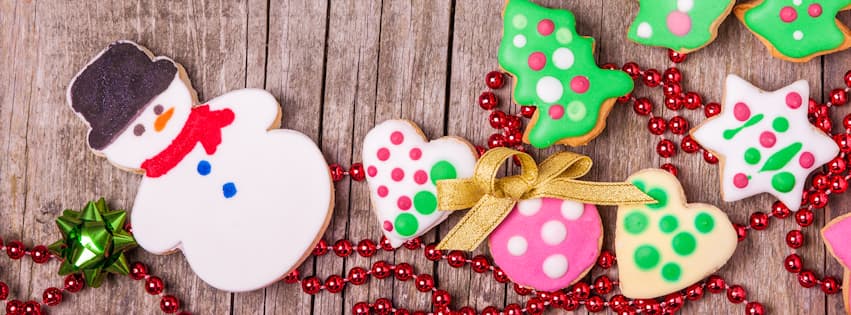 Portada de Facebook con galletas navideñas