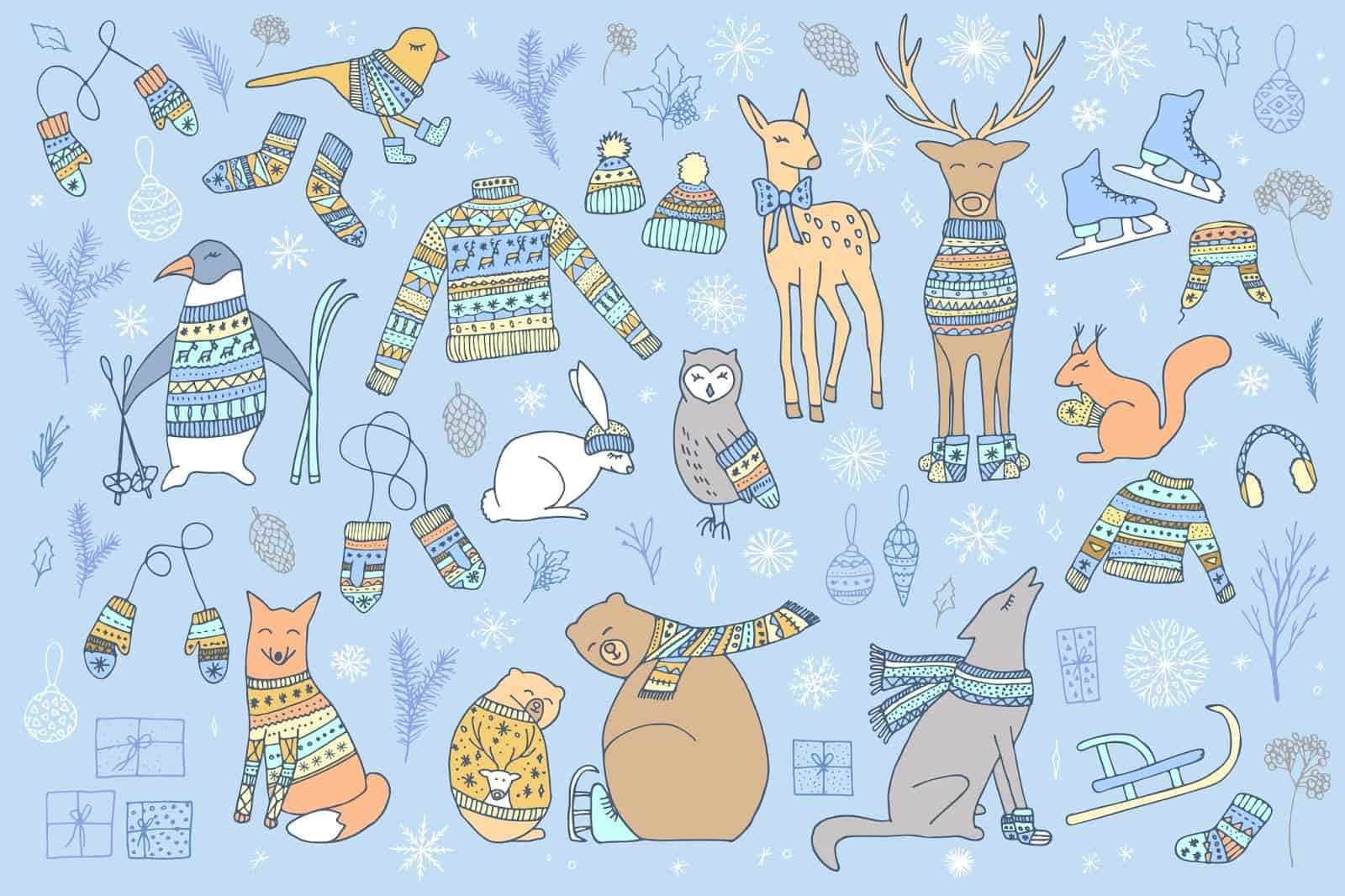 Portada de Navidad para Facebook con animales