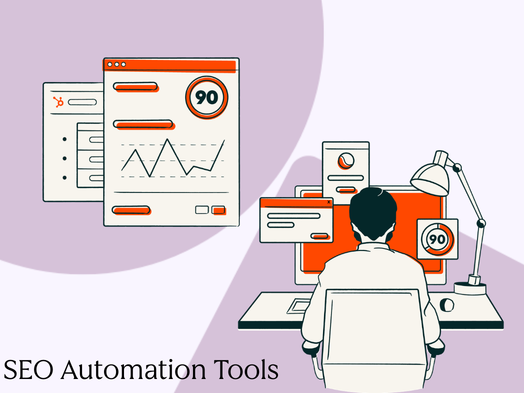 A marketer at their computer uses the best SEO automation tools and software 