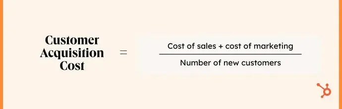 customer acquisition cost formula, sales metrics