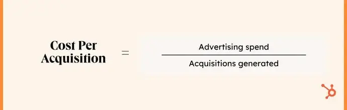 formula for how to calculate sales metric cost per acquisition