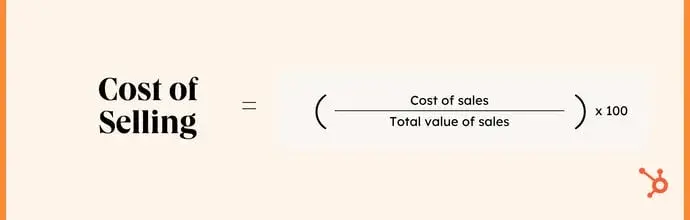 formula for cost of selling sales metrics