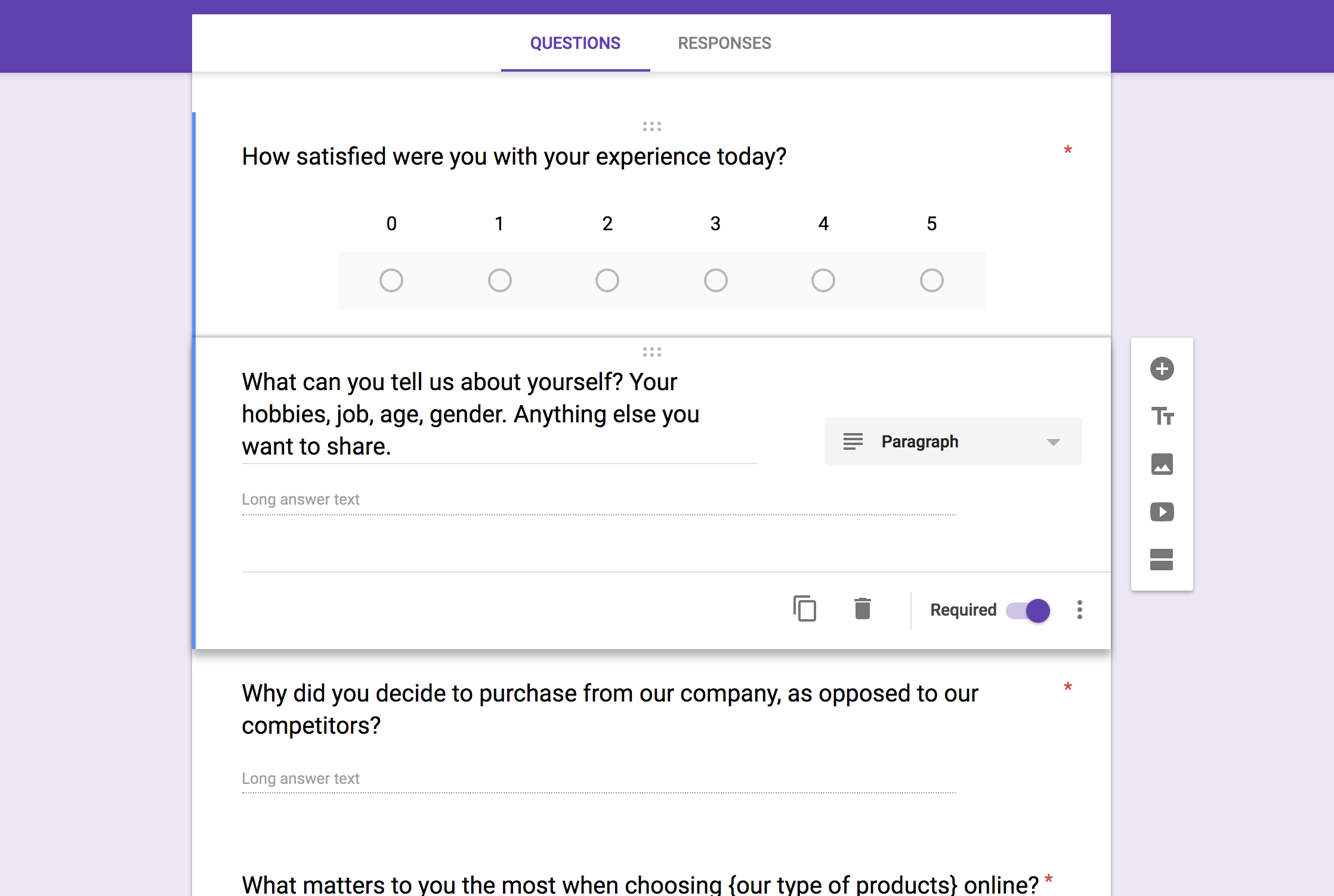 customer satisfaction survey template - open ended