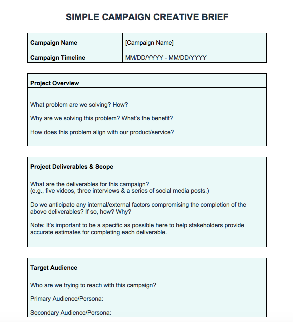 Simple Creative Brief