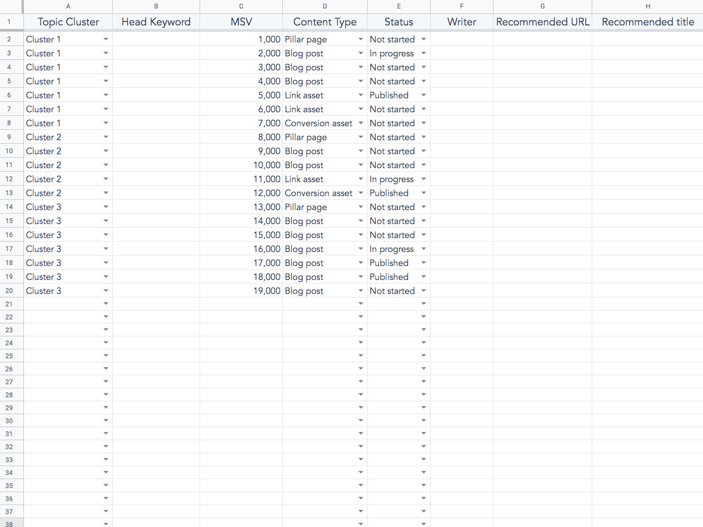 Search Insights Report Template Calendar