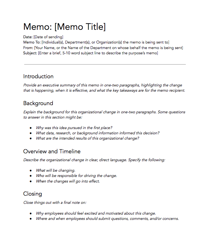 free memo template