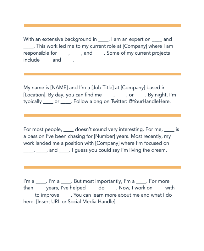 professional bio template