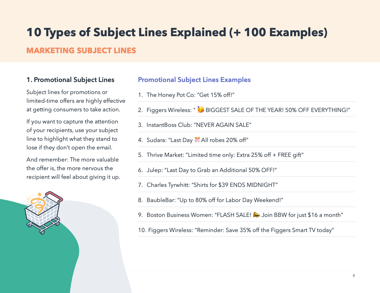 marketing email subject lines