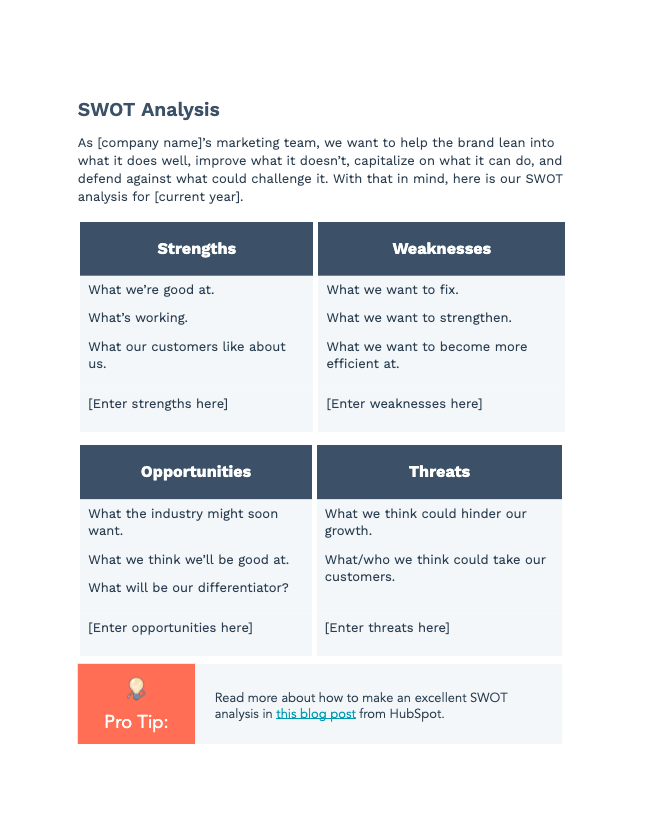 swot analysis for marketing
