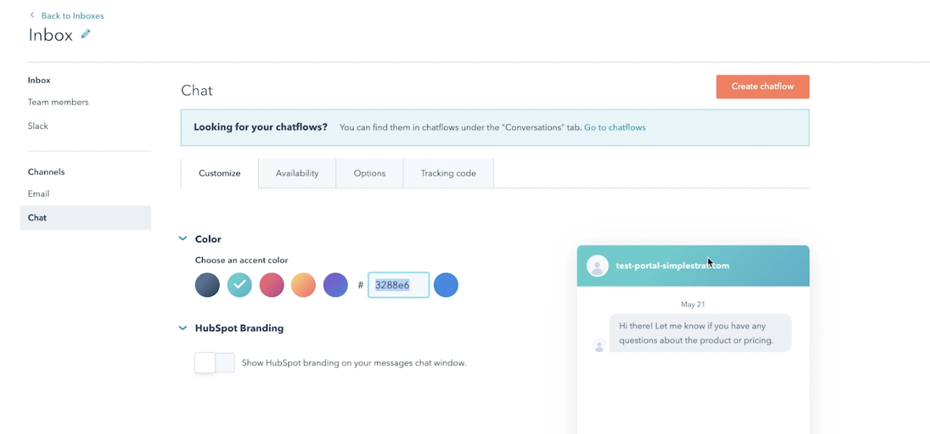 Chat en vivo HubSpot