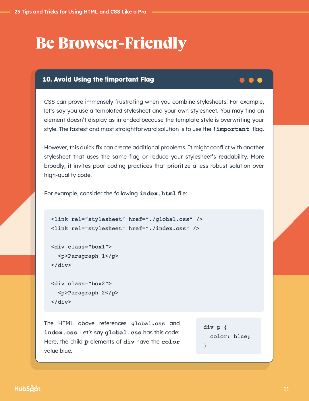 browser friendly coding