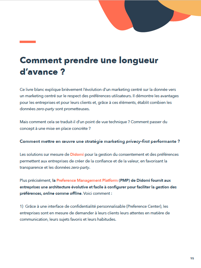 Croissance et vie privée - longueur d'avance