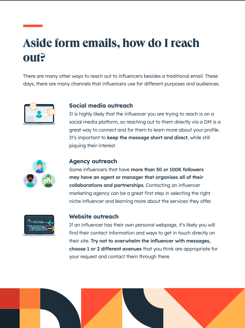 Social media outreach for influencers