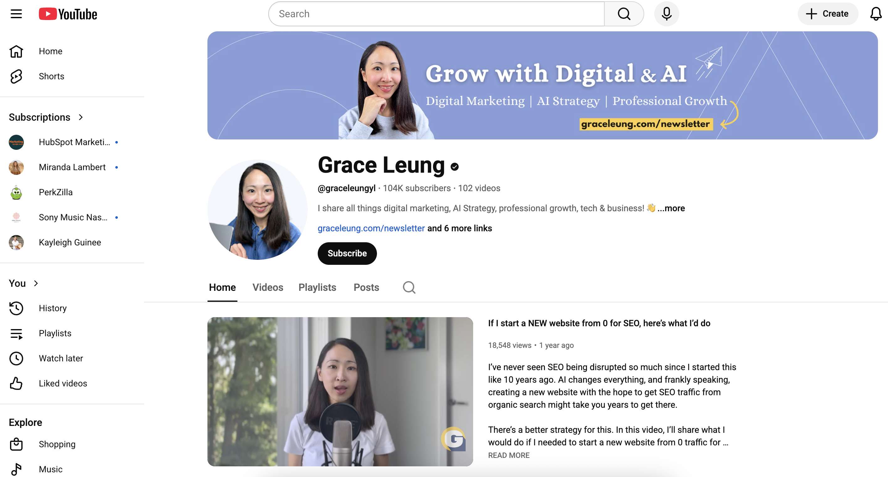 Grace Leung's YouTube