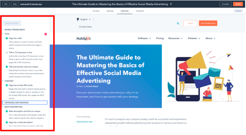 On-page SEO suggestions with ̽ѡ's blogging tool