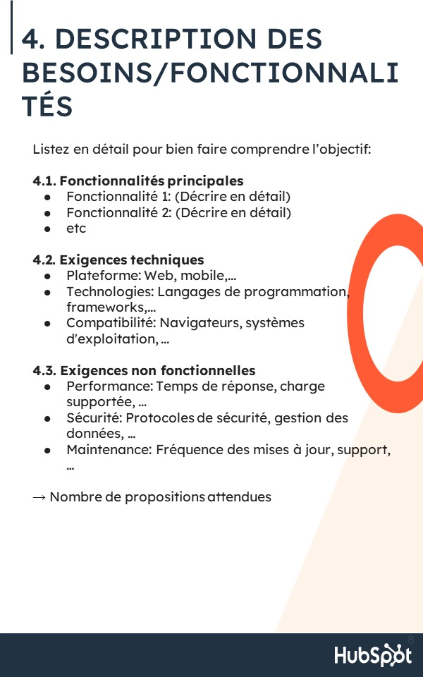 Modèle de cahier des charges