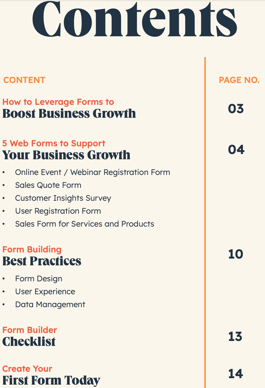 Ultimate Web Forms Guide TOC