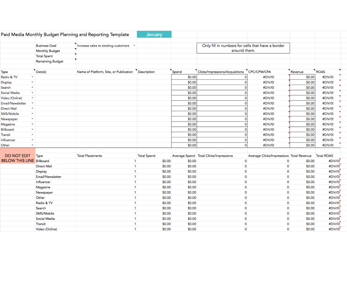 media planning template